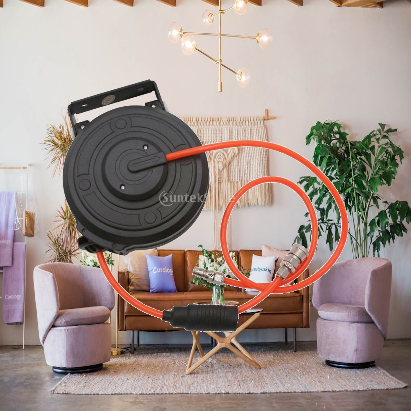 Workshop With Tools - Retractable Pneumatic Air Hose Reel Flexible