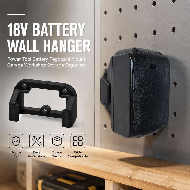 Workshop Tools Hanger - 18V Battery Wall Hanger Power Tool