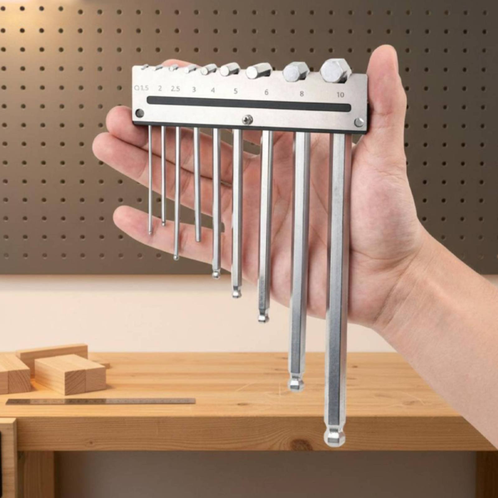 Tools In Metal Workshop - Wall Mounted Hex Key Holder Metal