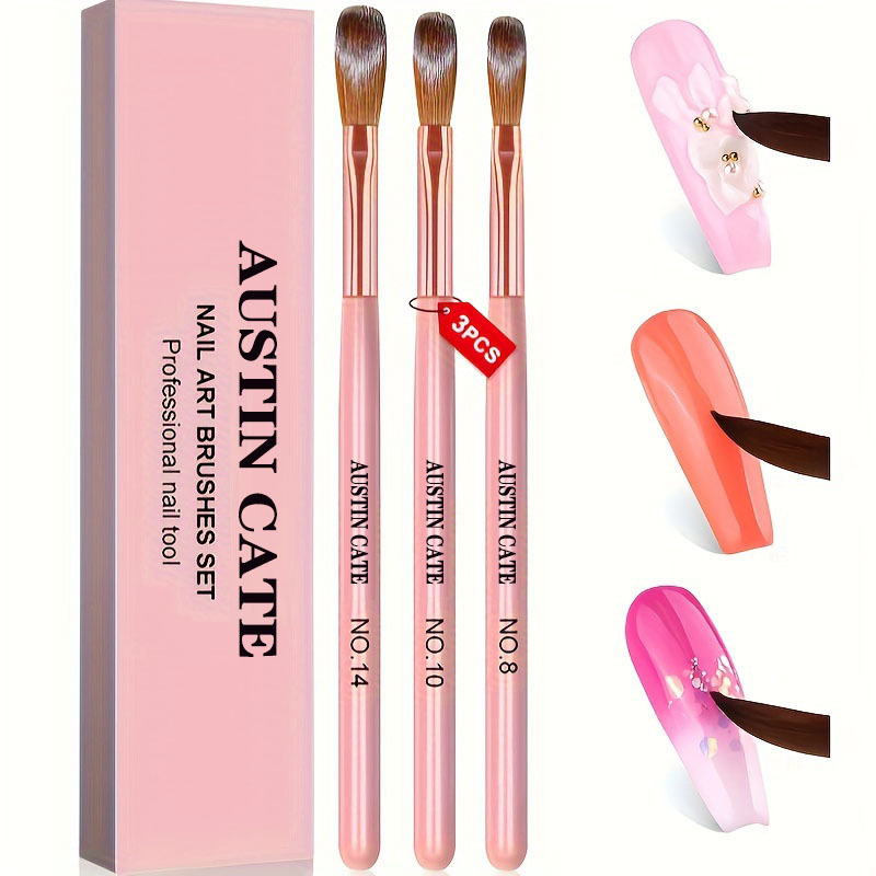 Chisel Set Wood - 3pcs Kolinsky Acrylic Nail Brush Set