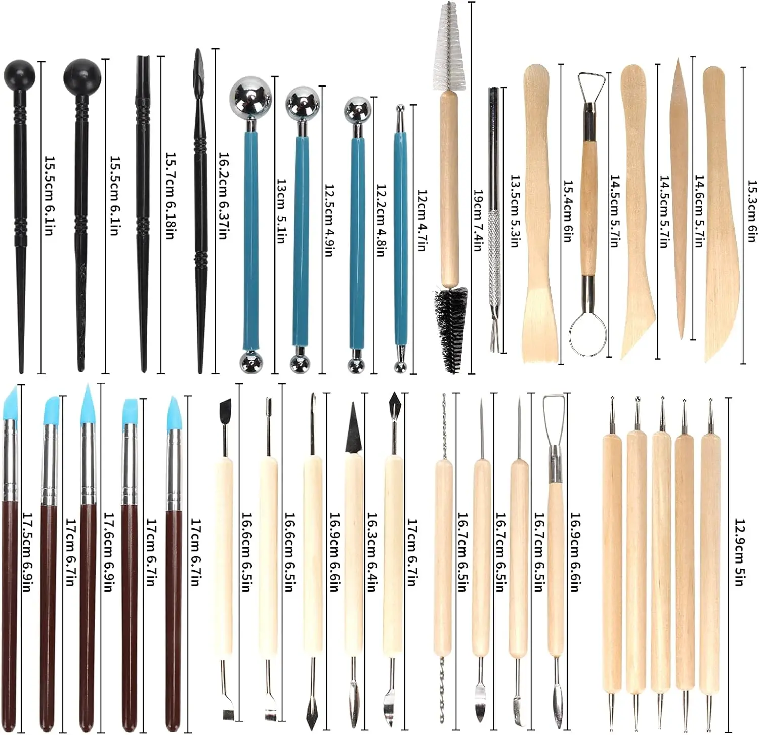 Chisel Set Wood - 8-61PCS Pottery Tool Set - Ceramic