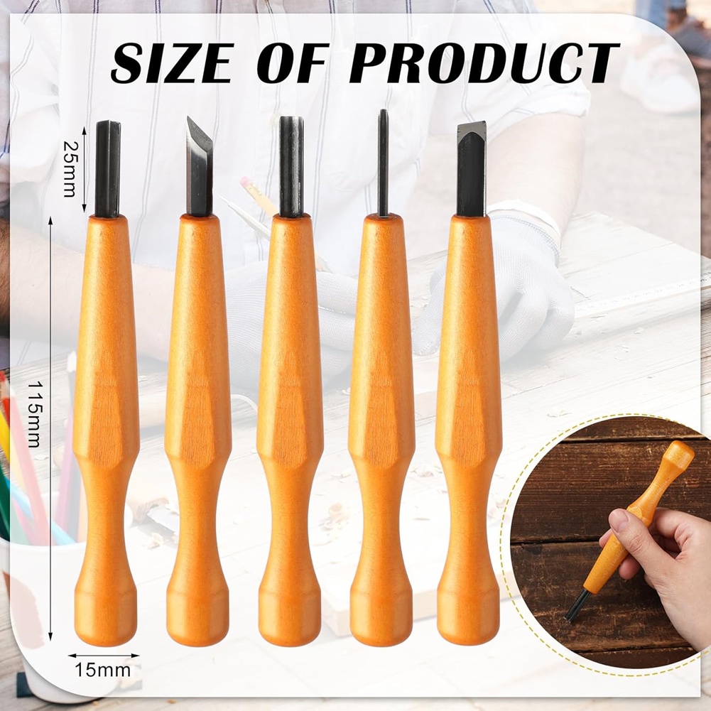 5 Pcs Linocut Carving Tools Se - Chisel Set Wood recension och pris
