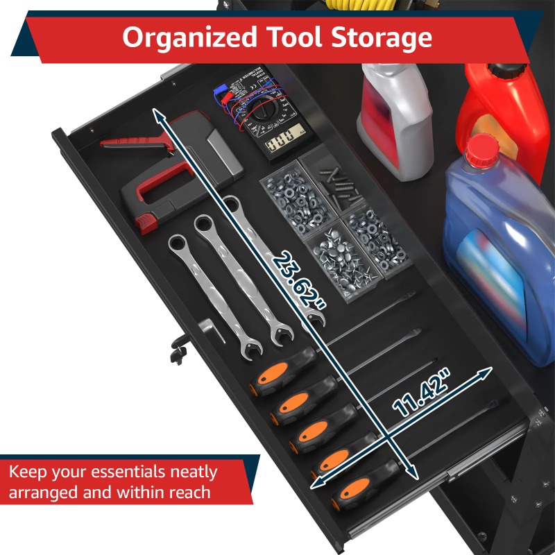 3-Tier Rolling Tool Cart Heavy - Workshop Garage Tools Manufacturer recension och pris
